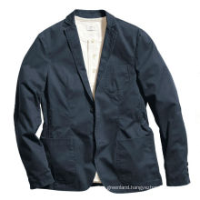 Slim fit twill cotton patch pocket men blazer jacket